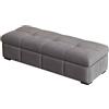 ZXTRYBHD Cassapanca Contenitore, Panca Ingresso, Baule da Interno del Letto con Coperchio Ribaltabile, Panca Imbottita Portaoggetti per Soggiorno, Camera da Letto ( Color : Dark gray , Size : 51.1in/130cm )
