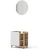 Vicco Set di mobili da bagno Karen, Sonoma/Bianco, 60 cm, composto da specchio da bagno e mobile sottolavabo