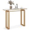 LIFEZEAL Tavolo Console Moderno, Consolle Dorata, con Effetto di Marmo, Tavolo d'Ingresso, Telaio in Metallo, Piedini Regolabili, Salvaspazio, Corridoio, Soggiorno, Entrata, Max 30kg, 110x30x81cm, Oro