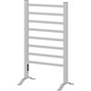 HOMCOM Calorifero Scaldasalviette da Terra o Parete 150W, Porta Asciugamani Riscaldato in Lega di Alluminio con 8 Barre e Timer da 2 o 4 Ore, Resistente all'Acqua, 53x35x90 cm, Argento