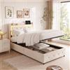FCSQIU Letto con spazio 90 x 200, struttura letto singolo senza materasso, letto pieghevole 90 x 200, letto per gli ospiti, letto per bambini, letto per cameretta dei ragazzi
