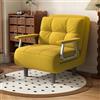Fabulcozy - Poltrona letto convertibile a 1 posto - Ottimo comfort, rimovibile con cuscino, braccioli e piedi in metallo (Giallo)
