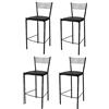 t m c s Tommychairs - Set 4 sgabelli alti modello Elegance per cucina e bar, struttura in acciaio verniciata colore nero e seduta imbottita e rivestita in pelle artificiale colore nero