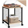 tectake® Tavolino Salotto 40x40x48cm, Tavolino da Salotto 2 Ripiani, 4 Ruote, Mobile Soggiorno Ideale per Giradischi, Vinili, Libri, Arredamento Casa e Ufficio, Stile Industriale - Legno Chiaro