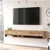 [en.casa] Consolle da Parete (AxLxP) 29,5 x 180 x 31,5 cm con 2 Ante e Scomparti Armadio a Muro con Apertura a Ribalta Mobile Porta TV - Rovere Rustico