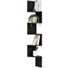 [en.casa] Scaffale Angolare da Parete Design Zigzag con 5 Ripiani Arrotondati Mobile Salvaspazio da Muro 123 x 19,5 x 19,5 cm - Nero