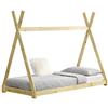 [en.casa] Letto per Cameretta a Forma di Capanna Letto Tipi per Bambini Struttura in Legno di Pino in Stile Montessori 90 x 200 cm Naturale