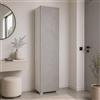 Yellowshop - Armadio Colonna Multiuso Salvaspazio con 7 Ripiani regolabili - Mobile Alto a 1 Anta per Cucina, Bagno, Ingresso o Lavanderia - Made in Italy diversi colori (Bianco/Cemento)