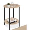 tectake® Tavolino salotto Tondo 45x64cm, Tavolino da divano, 2 Ripiani, Salotto, Soggiorno, Camera per Libri, Foto, Laptop, Piante e Bevande, Arredamento Casa, Ufficio - Legno Industriale Chiaro
