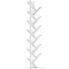 [en.casa] Libreria a Forma di Albero Scaffale da Terra in Acciaio con 12 Ripiani Mobile Espositore Verticale per Soggiorno Studio Camera da Letto 150 x 39 x 39 cm - Bianco