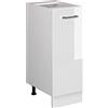 Vicco Colonna dispensa cucina R-Line, Bianco lucido, 30 cm