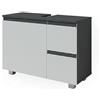 Vicco Mobile sottolavabo per bagno J-Shape Antracite/bianco 80x60.8 cm | con intaglio per sifone per l'installazione sotto il lavandino