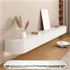 HYANXUE Mobile porta TV galleggiante, montaggio a parete con porta, console multimediale TV, grande mobile portaoggetti sotto la TV (strutturato, 300 cm)