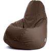 Avalon - Pouf Bambini Jive Deluxe Sfoderabile Super Resistente, Puff Poltrona per Sedersi Antimacchia, Pouf Sacco in Tessuto Antistrappo Impermeabile e Lavabile, Made in Italy(68x107cm-Marrone)