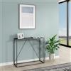 [en.casa] Tavolo a Consolle in Acciaio Mobile da Ingresso Corridoio 90 x 30 x 80 cm Consolle Stretto con Telaio Rettangolare e Piano di Appoggio - Nero