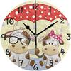 Sawhonn Simpatico Bovino da Latte Mucca Orologio da Parete Quarzo Orologi da Appendere Rotondo Silenzioso Decorazione del Soggiorno