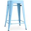 Iconik Interior Industrial Style - Sgabello da bar, design industriale, 60 cm, nuova edizione - Stylix blu pastello