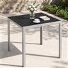 Clevich Tavolo da giardino resistente alle intemperie, 75 x 75 cm, tavolo da pranzo per esterni, in WPC, telaio in alluminio, resistente alle intemperie, tavolo quadrato per terrazze, colore: argento