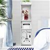 HUOLE Mobiletto Bagno Salvaspazio in Plastica 4 Altezze Porta Rotolo Carta Igienica da Terra | Organizer Bagno, Cucina, Dispensa, Lavanderia-20 * 20 * 80cm bianco