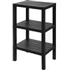 Inbagno Mobiletto scaffale bagno salvaspazio, con 3 ripiani portaoggetti, colore nero effetto legno, in polipropilene senza BPA, H 73,5 x p 29 x L 38 cm, in KIT di montaggio (Nero, 3 ripiani)