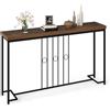 COSTWAY Tavolo Consolle, Tavolo d'Ingresso con Base a Forma di H e Piano Ampio, Mobile Dietro Divano in Legno e Metallo per Corridoio, Soggiorno, Sala da Pranzo e Camera da Letto
