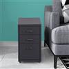 [en.casa] Cassettiera da Ufficio con Rotelle 48 x 28 x 41 cm Organizzatore da Ufficio a 3 Cassetti Mobile Contenitore in Acciaio - Grigio