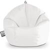 Happers Pouf Bambini Poltrona Morbida a Sacco per Sedersi con Imbottitura Puff per Gioco Relax Lettura Puffo Interno Ecopelle Quotidiano di lunga Durata Bianco