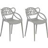 Totò Piccinni Sedia INFINITY TIMBER in Polipropilene Moderna Design Impilabile (Grigio, 2)
