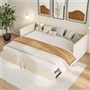 JDEFARF Divano letto estensibile 90/180 x 200 cm, letto singolo, letto con rete a doghe, letto giornaliero, tessuto in velluto delicato sulla pelle, Nessun materasso