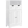 Yaheetech Armadietto Bagno a Terra Mobietto Autoportante Mobile Bagno Portaoggetti Moderno Armadio da Terra con Cassetti e Ante Salvaspazio Salotto Cucina Soggiorno Bianco 60 x 30 x 104,5 cm