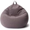 Lumaland Poltrona a Sacco Comfort Line - L - 80x90x50 cm - Bean Bag Interno ed Esterno per Giardino, Salotto, Balcone - Pouf Elegante e Morbido Outdoor & Indoor - Grigio Scuro