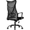 Klihome Sedia Ufficio Ergonomica, Sedia da Scrivania Girevoli a 360° e Regolabile in Altezza, Funzione Dondolo, Rivestimento in Rete Traspirante, con Rotelle Silenziose, Nero