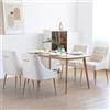 LONXIU Set 4 Sedie Sala da Pranzo in Velluto con Gambe in Metallo, Moderno Sedia da Cucina Imbottita per Cucina, Sedie da Salotto per Sala da Pranzo/Soggiorno (Beige) (LGCY)