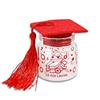 vetrine inrete Vetrineinrete® Bomboniere portaconfetti 36 Pezzi per la Laurea Barattolo di Vetro Tappo di Sughero Tocco per laureati bomboniera Rosso 86278