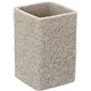 Inbagno Bicchiere Portaspazzolino Effetto Pietra, in Resina, 7 x 7 x H 10,7 cm, Beige