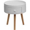 Rebecca Mobili Tavolino Da Salotto, Comodino Piccolo, 1 Cassetto, Bianco Marrone, Mdf, Moderno, Per Camera Soggiorno - Misure HxLxP: 45,5 x 38 x 38 cm - Art. RE6714