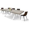 PAZZO DESIGN Tavolo Allungabile Sofia, Tavolo Soggiorno, Cucina, Gambe Incrociate X Bianche, Made in Italy, Olmo Perla, 160x90x76 cm - id_2240