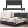 Suusolny Letto con rivestimento - Struttura letto con testata in pelle e somier a doghe - Letto singolo e matrimoniale - Montaggio facile con strumenti di installazione - Struttura letto fino a 300 kg