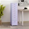 [en.casa] Cassettiera in Acciaio con Rotelle Mobile Archivio Schedario 109 x 28 x 41 cm cm Mobile da Ufficio con 8 Cassetti - Lilla