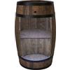 CREATIVE COOPER Barril de Madera con Luces LED - Armario de Vino en Estilo Retro - Barril de Vino - Botellero de Madera - Barra de Madera - 80 cm de Altura - Mesa Alta y Soporte para Botellas (wengue)