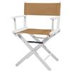 ZStyle Sedia da Regista Pieghevole in Legno, 90 cm di Altezza, 54 cm di Larghezza, 48 cm di Profondità, Nera (Fusto bianco - tela tortora)