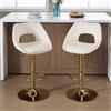 DAYALANE 2 PZ Sgabelli Cucina Moderni Sgabelli da Bar in Velluto, Bianco | Sgabello Alto con Gambe in Metallo, Sgabelli Bar con Schienale Girevoli Altezza Regolabile con Poggiapiedi per Penisola