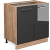 Vicco Mobiletto base cucina Fame-Line, Antracite lucido, 80 cm