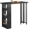SoBuy Tavolo alto bar Tavolo da pranzo Tavolo da balcone Penisola cucina Nero 120x50x105cm FWT100-SCH
