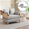 [en.casa] Poltrona Trasformabile in Letto con Apertura a Libro Divano Ribaltabile in Letto Singolo Rivestimento in Tessuto Cuscini Inclusi 81x88x68cm Grigio Chiaro