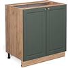 Vicco Mobiletto base cucina Fame-Line, Verde-oro country, 80 cm