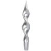 Generico Set 2 Candele a torciglione da 22 cm Colore Argento