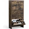 CATAVANA Scarpiera salvaspazio slim 60 cm in rustico, scarpiera da ingresso con 3 ante, scarpiera 18 paia, design moderno alto e stretto, ideale come portascarpe ingresso