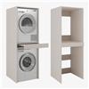 PLATAN Room Lavatrice asciugatrice con ripiano estraibile - Armadio sovrapiano 187 x 65 x 66 cm (cashmere)