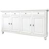 Mar.c.a. Design - Credenza Arte Povera con 4 Ante e 4 Cassetti - Madia Legno 196x43x98 cm con Piedini Made in Italy